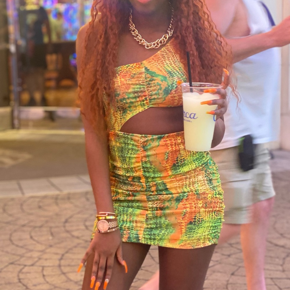 MULTI SNAKE PRINT DRESS